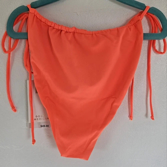 NWT Good American tiny ties bottom hot coral‎ size 3 large - Picture 2 of 3